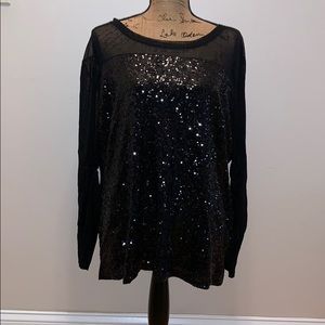 Long sleeve sequin top
